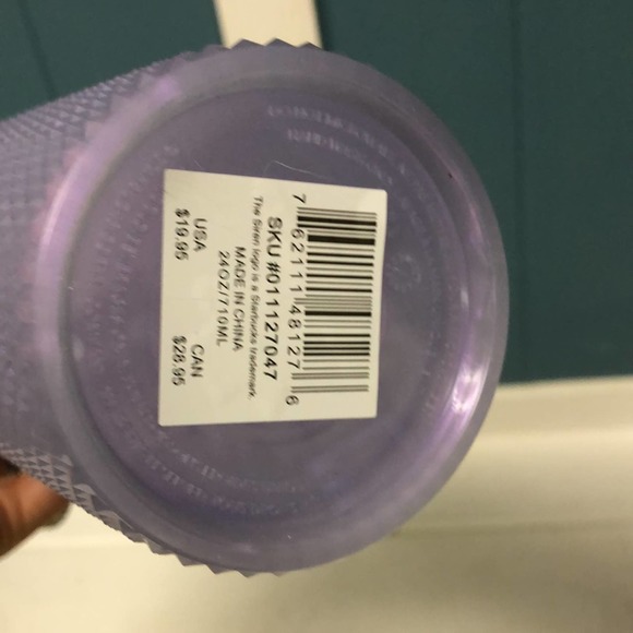 Starbucks 2021 Holiday Icy lilac Bling Studded Cold Cup Tumbler 24oz NEW + - Picture 5 of 6
